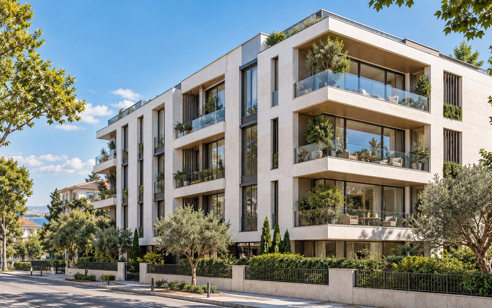 Yeşil çevrede modern yaşam alanları.